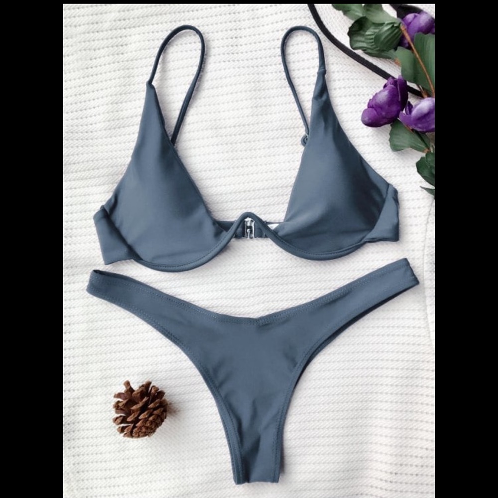 Grey push-up bikini set